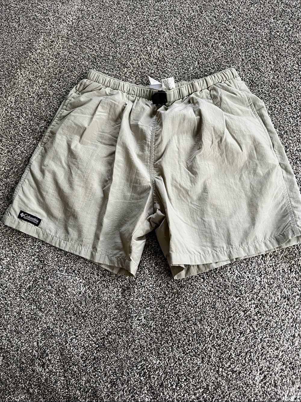 Columbia Men’s Olive/Tan Swim Shorts with Built-In Buckle